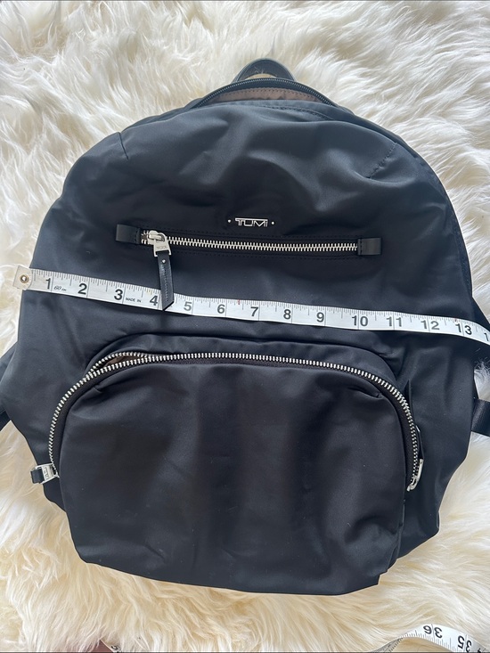 Tumi Black Nylon Backpack with Silver Zippers main image 12